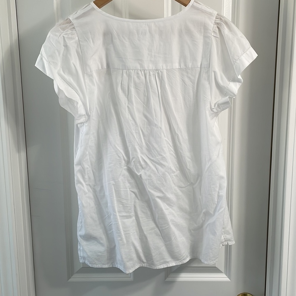 Gap - White Cotton shirt with lace detailing - Small Tall - Picture 4 of 13